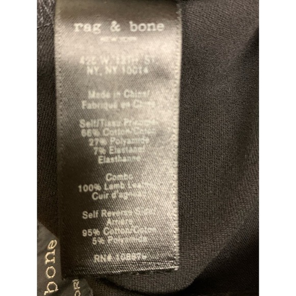 rag & bone Dani Black Leather Trim Pants  - Size 4 - Picture 8 of 10